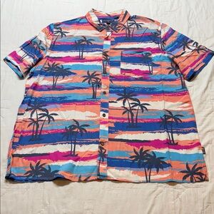 Margaritaville Men's XL Tropical Beach Palm Tree Hawaiian Button Down Shirt NWT